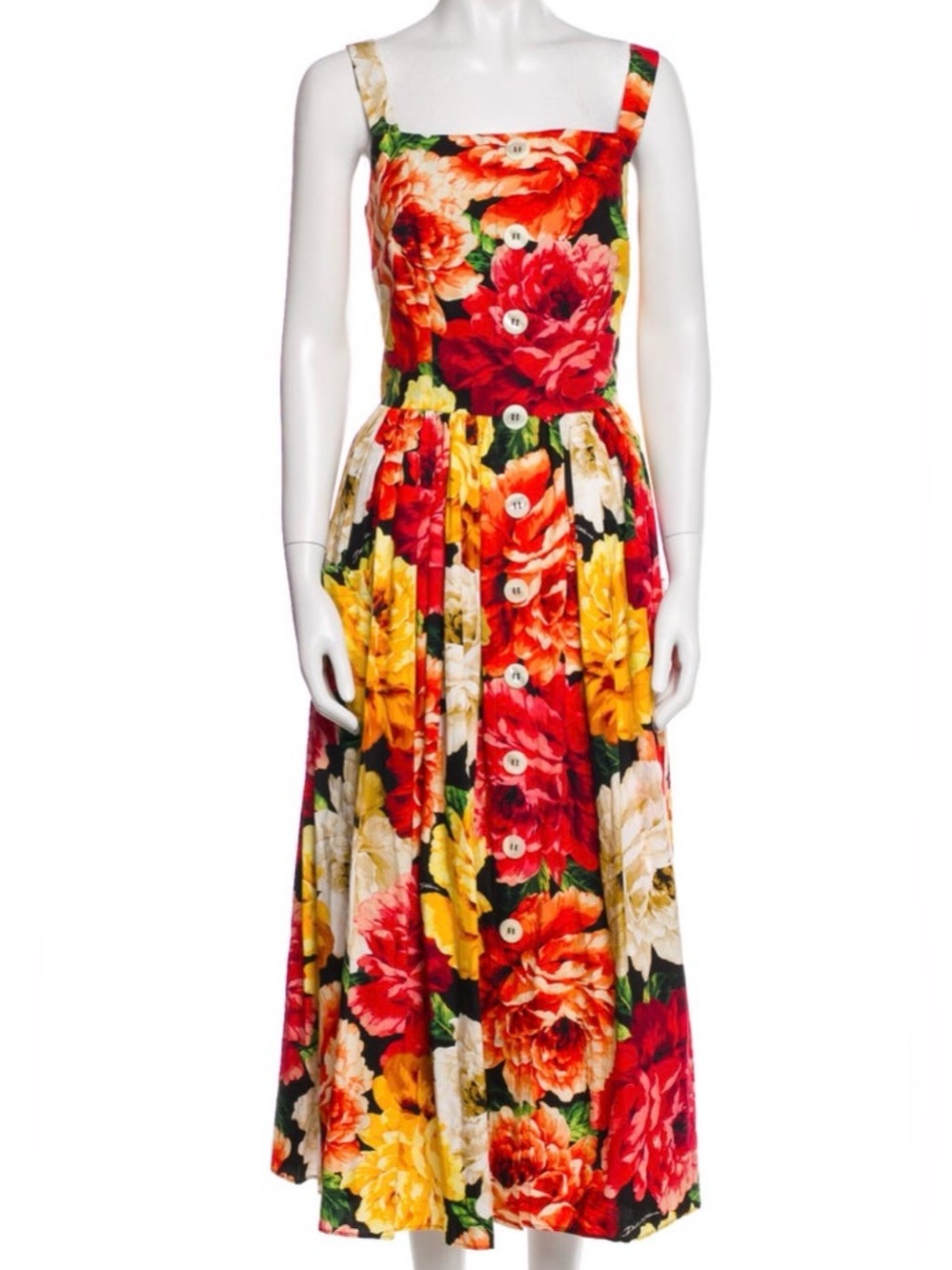 Dolce & Gabbana floral maxi  buttoned sundress
